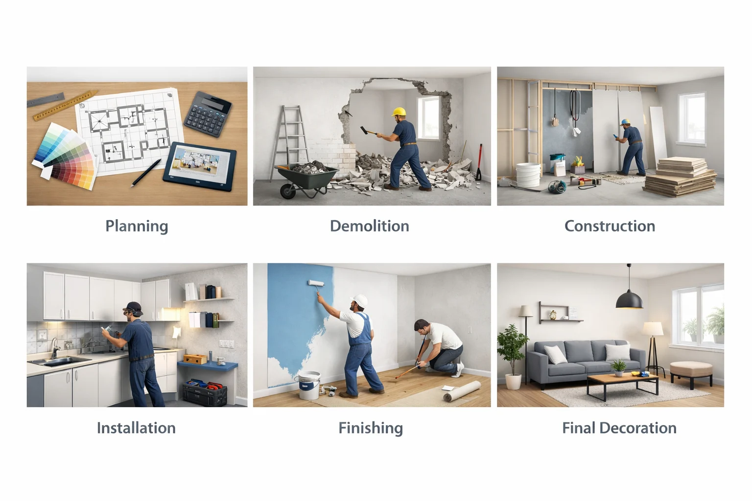 Step by step renovation workflow