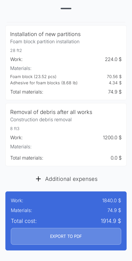 Renovation Cost Estimation