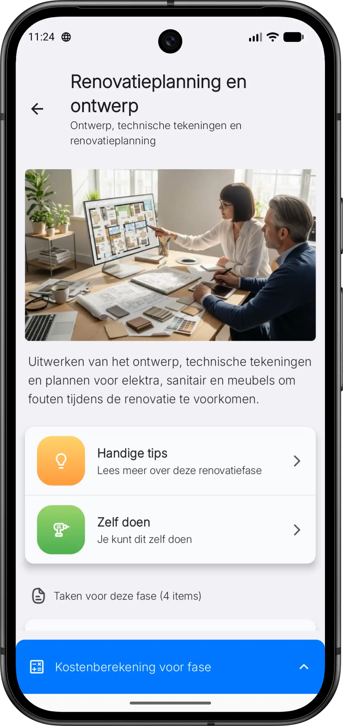 Re:Build-scherm voor renovatieplanning per fase