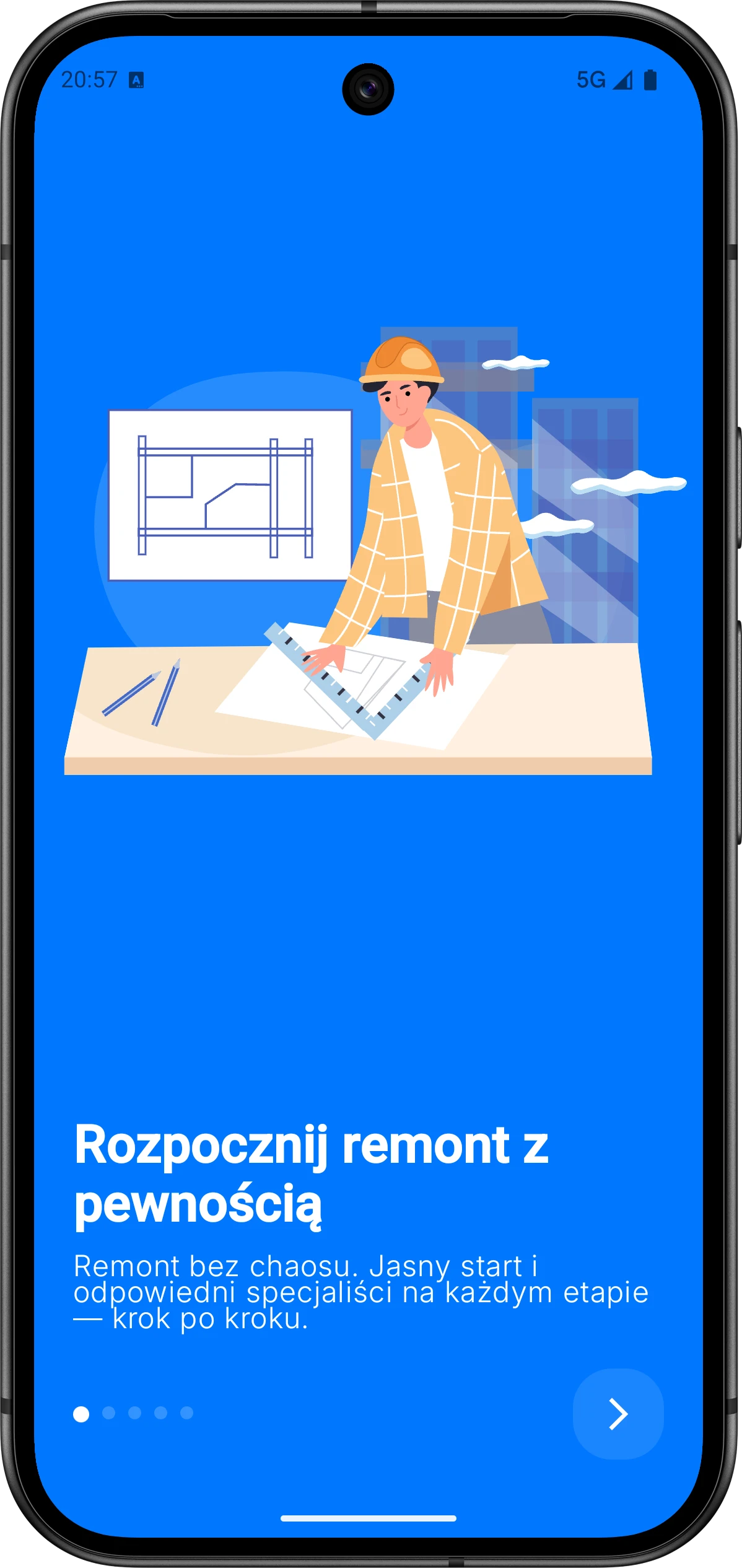 Interfejs ekranu głównego aplikacji Re:Build